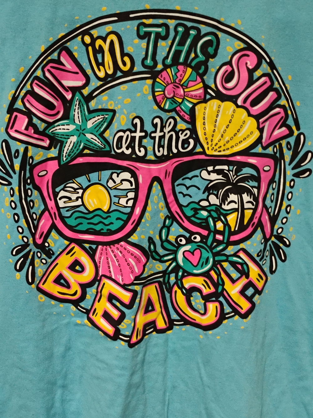 Girls' Turquoise 'Fun in the Sun' Graphic Short Sleeve Tee